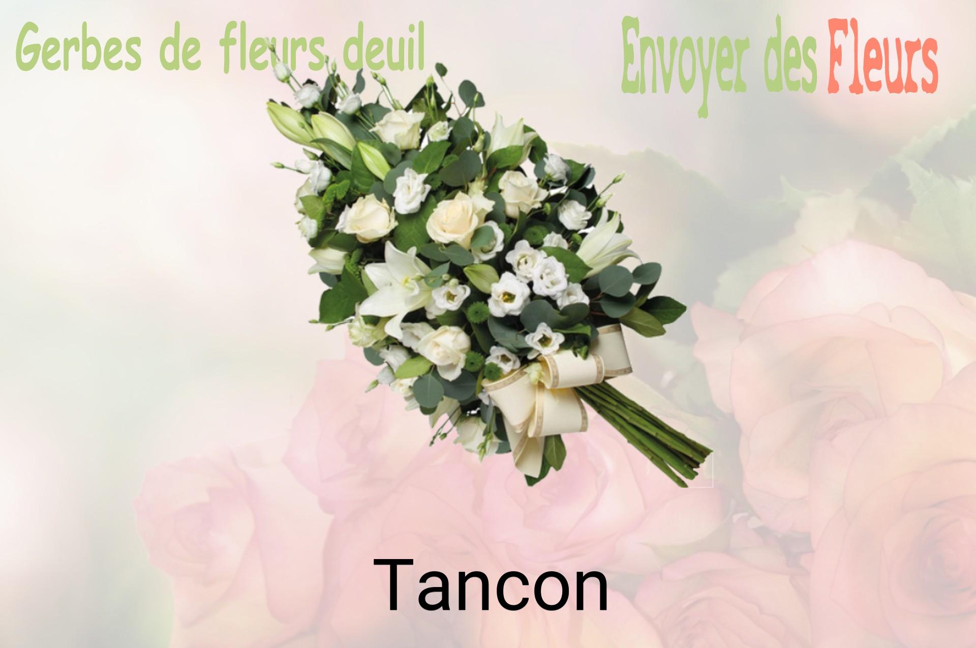 Gerbe de fleurs de deuil livrée à Tancon